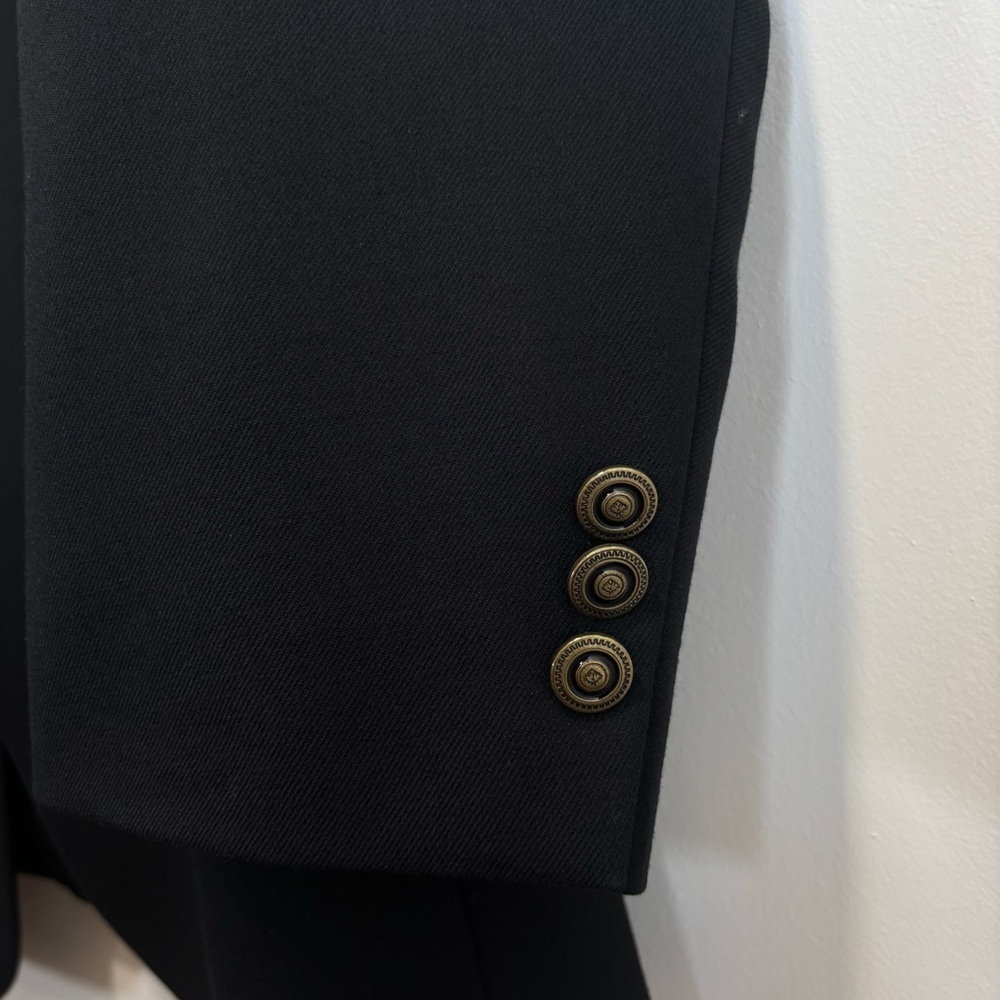 Vintage Oscar De La Renta Elegant Black Pure Virgin Wool Blazer Jacket Size 46R - Picture 7 of 13